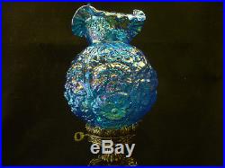 Vintage Fenton Poppy Blue Gone With The Wind Lamp Approximately 24 Tall