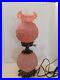 Vintage Fenton Satin Glass Poppy GWTW 3-Way Light Lamp 21 1/2 T Pink is RARE