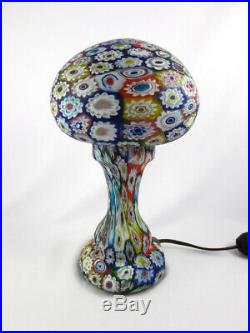 Vintage Fratelli Toso Millefiori Lamp Murano Italian Art Glass Mushroom