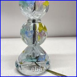 Vintage Gibson Art Glass Blown Pastel Flower Paperweight Table Lamp 2000