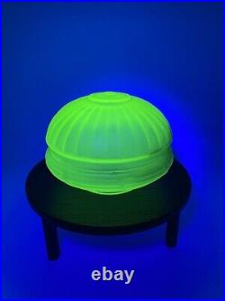 Vintage Green Frosted Uranium Glass Light Shade