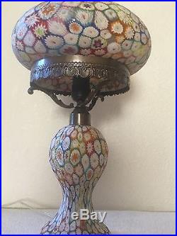 Vintage Italian Millefiori Mushroom 17 Electric Lamp