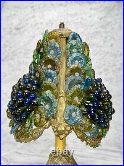 Vintage Italian Murano Art Glass Grape Vine Table Lamps A Pair