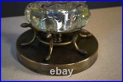 Vintage Italian Murano Art Glass Ribbed Controlled Bubble Gold Inclusions Lamp