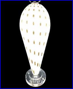 Vintage Italian Solid Art Glass Lamp Lucite Base MCM Hand Painted 27H 5.5W