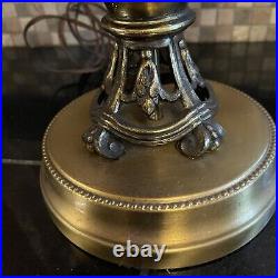 Vintage Lamp Space Needle Golden Amber Art Glass Overlayed Brass & Fixtures