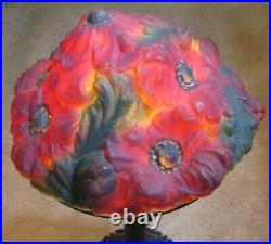 Vintage Large Puffy Pairpoint Reverse Painted Poppy Lamp #EB64