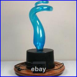 Vintage Lumisource Blue Plasma Lamp Glass Twisted Swirl Tornado Light 18