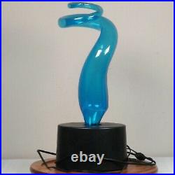 Vintage Lumisource Blue Plasma Lamp Glass Twisted Swirl Tornado Light 18