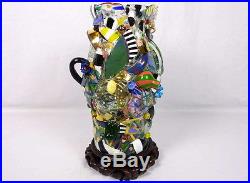 Vintage MacKenzie-Childs Glass Shard Hurricane Lamp 1983 Art Glass Lamp RARE