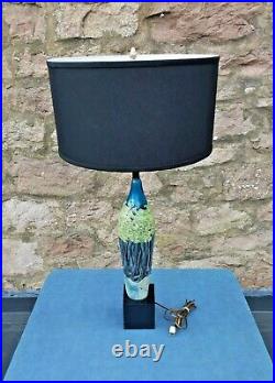 Vintage Mid-Century Modern Art Glass 38 Tall Table Lamp