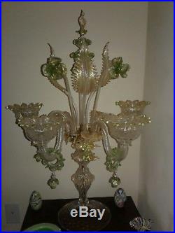 Vintage Murano Glass 4 lamp candelabra or 4 arm table chandelier