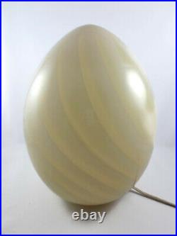 Vintage Murano Italian Glass Swirl Egg Lamp Venini Mid Century Modern Regency