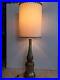 Vintage Murano Olive Green Yellow Gold Art Glass Floor Lamp, 46 Tall x 8 Dia