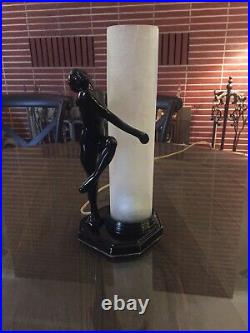 Vintage SARSAPARILLA Art Glass Art Deco Nouveau Nude Lady Lamp