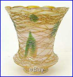 Vintage Signed Quezal American Art Glass Lamp Shade 5 NR