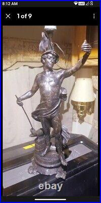 Vintage Spelter Blacksmith Lamp Stand