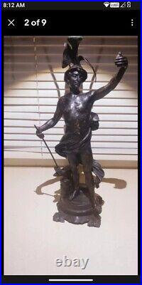 Vintage Spelter Blacksmith Lamp Stand