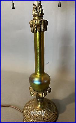 Vintage Steuben Gold Aurene Art Glass Table Lamp Base