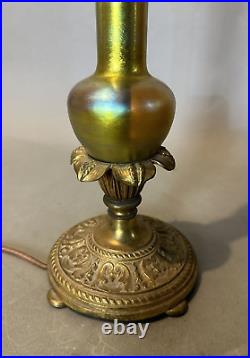 Vintage Steuben Gold Aurene Art Glass Table Lamp Base