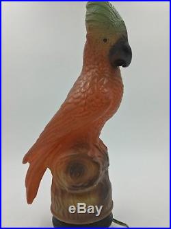 Vintage TIFFIN GLASS PARROT Accent LAMP Light BIRD Figural Figurine Art Nouveau