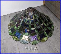 Vintage Tiffany Style Slag Stained Glass Lamp Shade Arts & Crafts