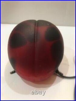 Vintage Tin Chi 1998 Ladybug Art Glass Lamp