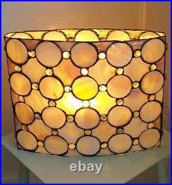 Vintage table lamp Rare Large Schuller mother of Pearl Glass Bead Ovoid