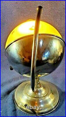 Vtg ART DECO 1939 World's Fair Saturn Lamp milk glass chrome Rare mid century