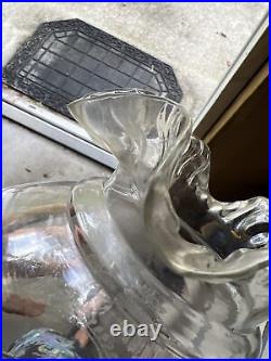 Vtg Art Glass LAMP SHADE Wreaths Torches 4 Fit 11 T 9 D Flute Vianne