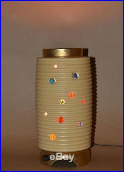 Vtg Enchanto Glass Cats Eye Marbles Lamp Art Pottery Ceramic MID Century Glazed