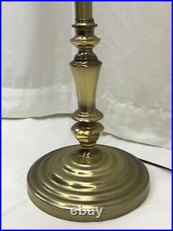 Vtg Glass Torchiere Floor Lamp Art Deco Mid Century Modern Gold Brass Stiffel