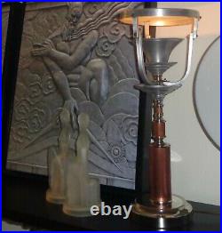 WW II France withLetter of Provenance Art Deco Machine Age Lamp