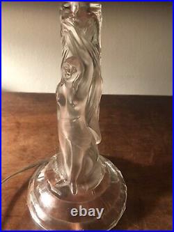 Walther & Sohne Art Deco 1930's 2 Ladies Glass Lamp