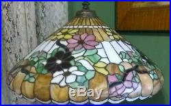 Wilkinson Leaded Glass lamp SHADE ONLY Handel Tiffany Arts & Crafts slag era
